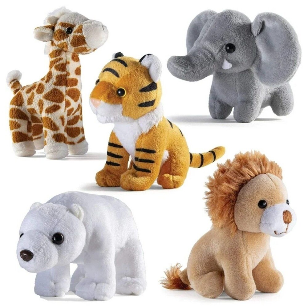 New! Pretex Safari Friends Stuffed Animals Plush Set